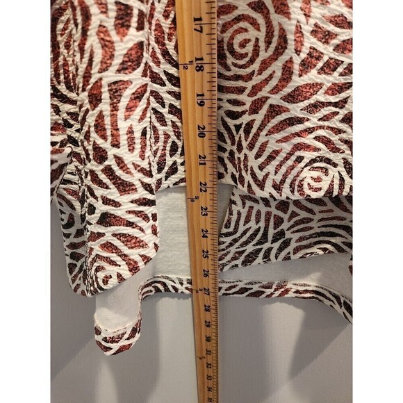 IC By Connie K Jacket Asymmetrical Hem 3/4 Cuffed Sleeve One Button Sz L Floral - Picture 9 of 10